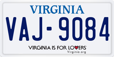 VA license plate VAJ9084
