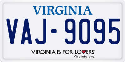 VA license plate VAJ9095