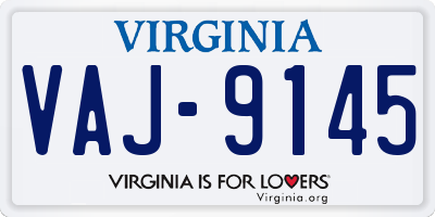 VA license plate VAJ9145