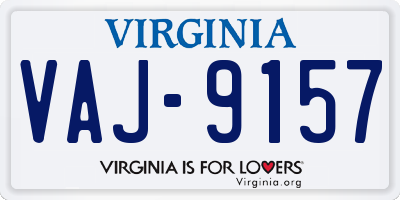 VA license plate VAJ9157