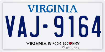 VA license plate VAJ9164