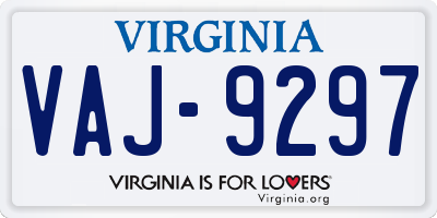 VA license plate VAJ9297