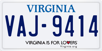 VA license plate VAJ9414