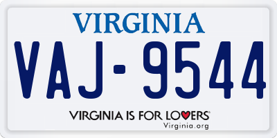 VA license plate VAJ9544