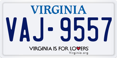 VA license plate VAJ9557