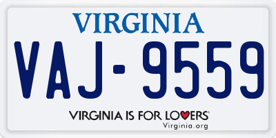 VA license plate VAJ9559