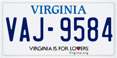 VA license plate VAJ9584