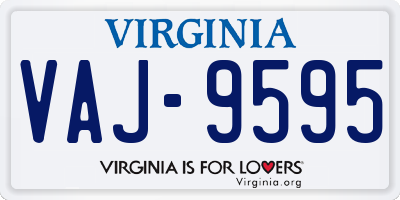 VA license plate VAJ9595