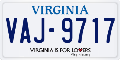 VA license plate VAJ9717