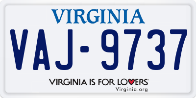 VA license plate VAJ9737