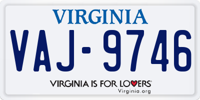 VA license plate VAJ9746