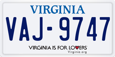 VA license plate VAJ9747