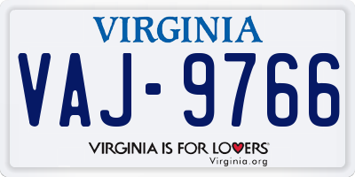 VA license plate VAJ9766