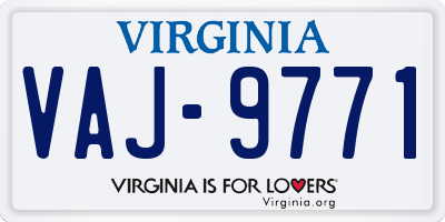 VA license plate VAJ9771