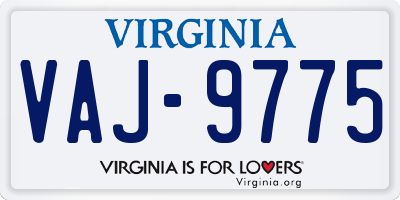 VA license plate VAJ9775