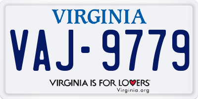 VA license plate VAJ9779