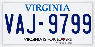 VA license plate VAJ9799