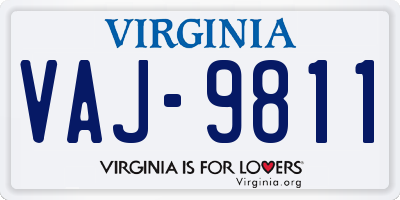 VA license plate VAJ9811