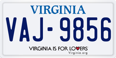 VA license plate VAJ9856