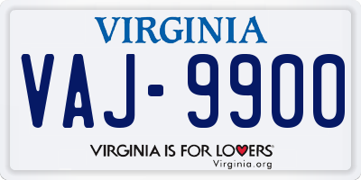 VA license plate VAJ9900