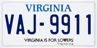 VA license plate VAJ9911