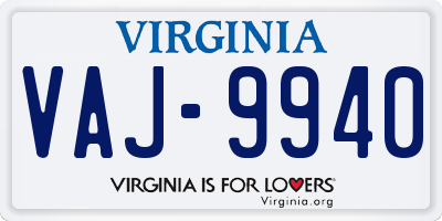 VA license plate VAJ9940