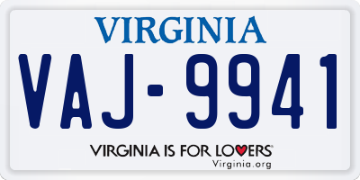 VA license plate VAJ9941