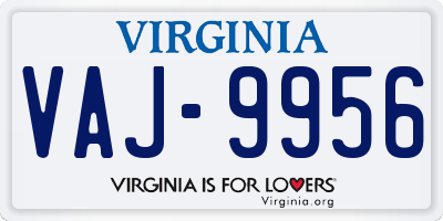 VA license plate VAJ9956