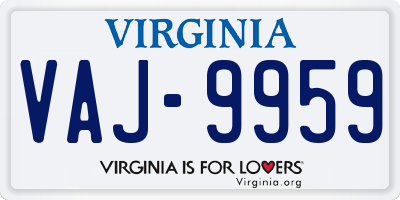 VA license plate VAJ9959