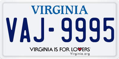 VA license plate VAJ9995