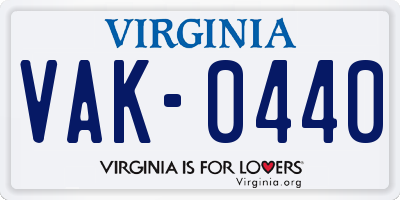 VA license plate VAK0440