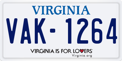 VA license plate VAK1264