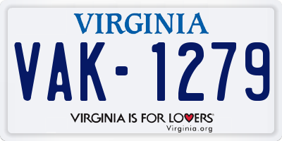 VA license plate VAK1279
