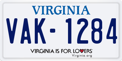VA license plate VAK1284