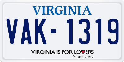 VA license plate VAK1319