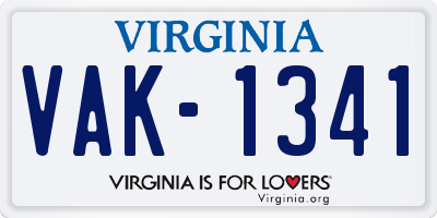 VA license plate VAK1341