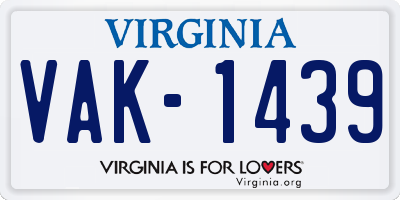 VA license plate VAK1439