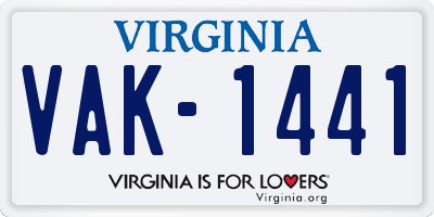 VA license plate VAK1441