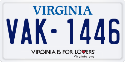 VA license plate VAK1446