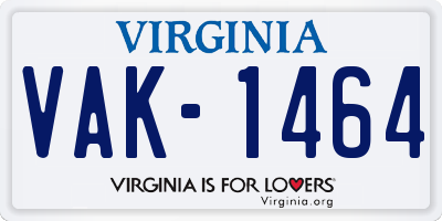 VA license plate VAK1464