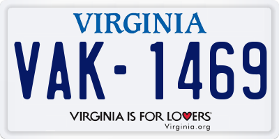 VA license plate VAK1469