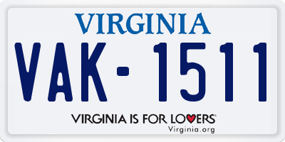 VA license plate VAK1511