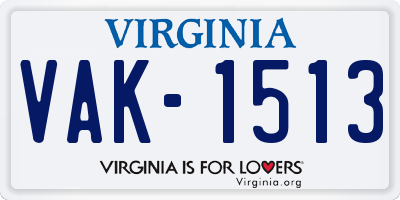 VA license plate VAK1513
