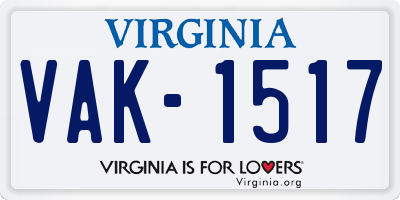 VA license plate VAK1517