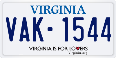 VA license plate VAK1544