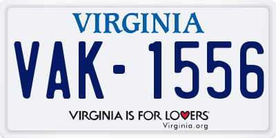 VA license plate VAK1556