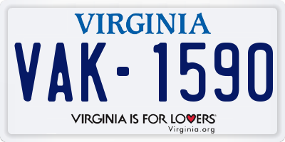VA license plate VAK1590