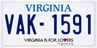 VA license plate VAK1591