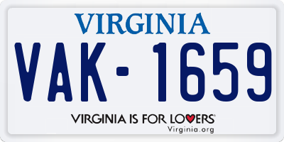 VA license plate VAK1659