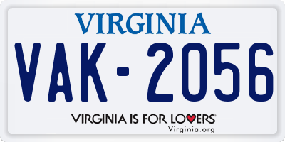 VA license plate VAK2056